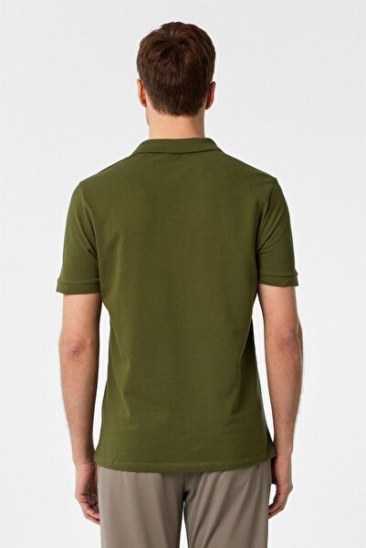 SÜVARİ Μπλουζάκι με λαιμόκοψη πόλο χακί εφαρμοστό