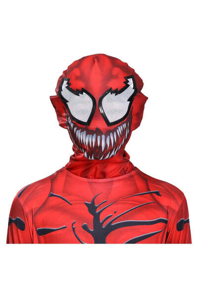 EvrikaUnity Costum Venom pentru Copii, Set cu masca, Super-Erou, Lycra, 6-7 ani, 140, Rosu/ Negru