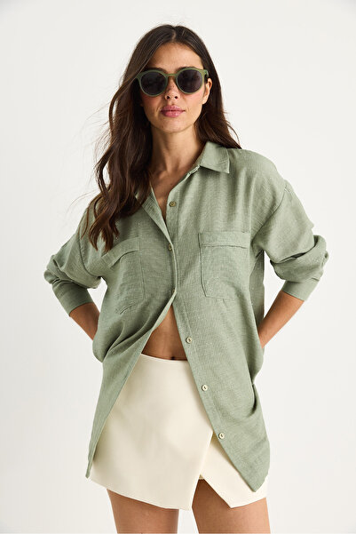 Bianco Lucci Γυναικείο μακρυμάνικο πουκάμισο διπλής τσέπης 8434 60283367