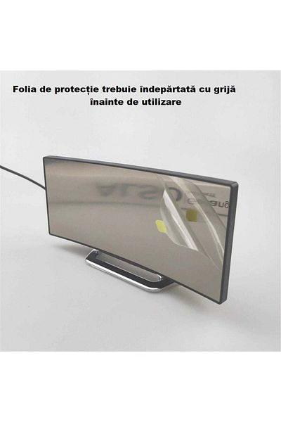 MACVI Ceas de masa tip oglinda Macvi® , ecran LED curbat, alarma, afisare temperatura, Alb