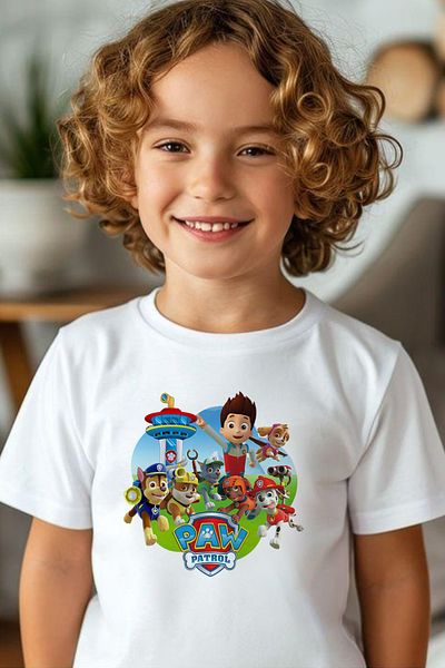 Store Paw Oil Pattern Printed Children's Black Tshirt