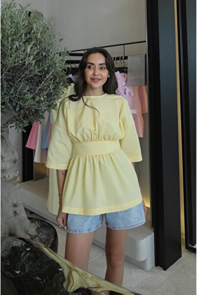 Havoş Yellow Elene Blouse with Tie at the Back
