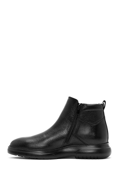 Derimod Men's Black Zippered Leather Casual Boots 24Wfd6041Ft
