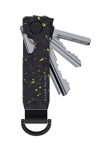 Louise Motto Keyx Nebula Keychain - Minimalist, Stylish - Forged Carbon Fiber Premium Material - Metal Keychain