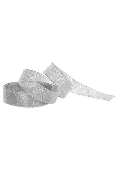 Springos Decorative Ribbon, Length 22 M, Width 25 Mm, Glitter, Silver