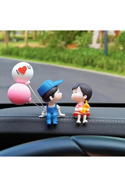 Çiçek Antalya مجموعة تمثال "أنا أحبك" مكونة من زوجين عشاق يحملان بالونات مكتوبة