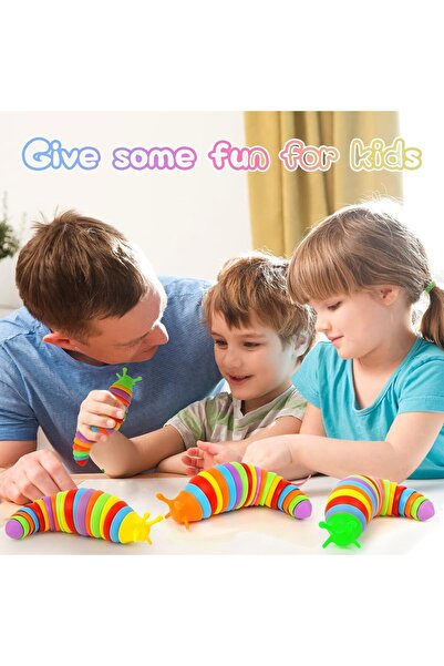 Teo Sensory Antistress Toy, , Fidget Toys, Rainbow Caterpillar, 18.6 cm, Light-up Function, +3 Years, Mu