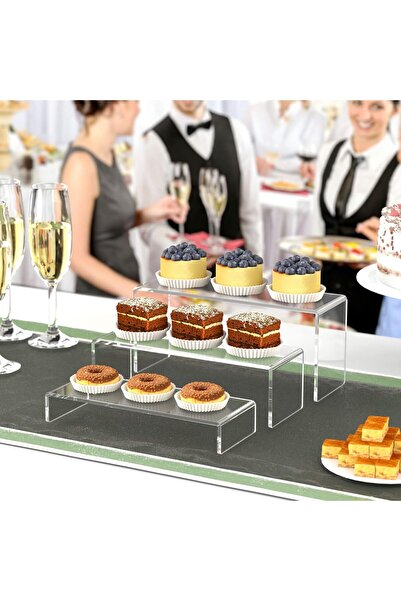 Generic Display Risers, 2 Sets 6 Pcs 9" Large Acrylic Risers, Clear Display Risers Stands for Dessert Stand