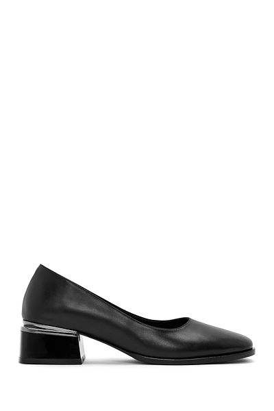 Derimod BlacK Leather short Heeled Women's shoes - 24WFD 188618