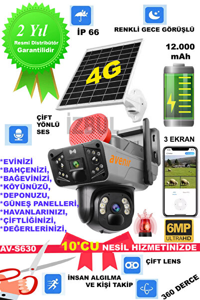 AVENİR 256 Gb Sd Destekliyor 10' Cu Nesil Ve Yapay Zeka,4g Güneş Enerjili,sim Kartlı ,6 Mp,güçlü Batarya