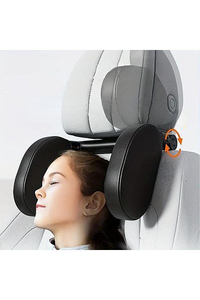 coofbe Foldable Adjustable Artificial Leather Car Pillow Auto Travel Pillow Car Neck Collar Auto Pillow