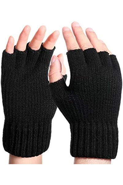 velmorafashion Velmora Short Fingerless Knit Gloves - Black -