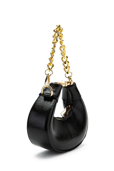 minebag Mini geantă crossbody cu curea lungă cu blocare metalică Rio Black