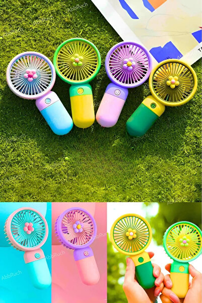 TT Technic Güçlü Parvaneli Renkli Mini El Fanı Taşınabilir Şarjlı Serinletici...