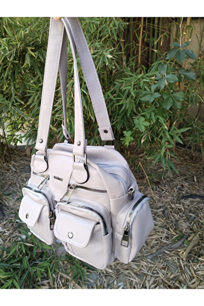 GOLDBAGS 30x24Yumuşak Deri Çok Gözlü Askılı Çanta