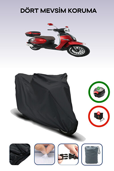 Breen Siyah Kuba Brilliant 50 Plus Arka Çanta Uyumlu Motosiklet Branda Su Geçirmez Dayanıklı Kumaş