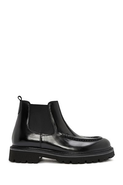 Derimod Men's Black Leather Chelsea Boots 24Wfd 740218