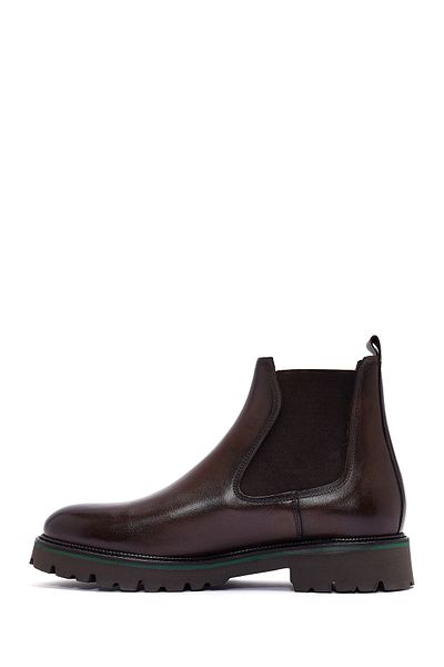 Derimod Men's Brown Leather Chelsea Boots 24Wfd 740118