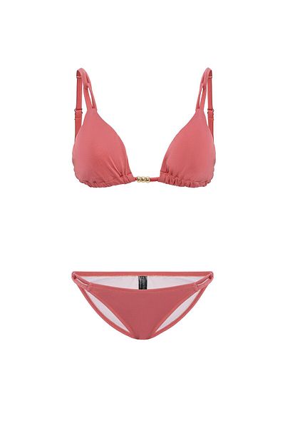 AQUAVİVA Women's Dusty Rose Izabella Gold Accessory Triangle Bikini Set
