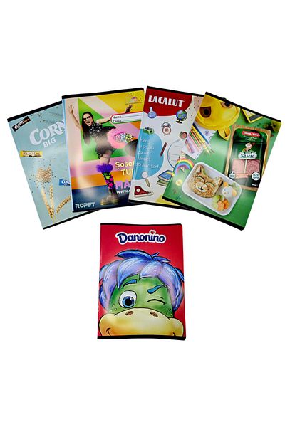 Ropet Set of A5 dictation notebooks, 40 sheets, multi-color cover, 5pcs