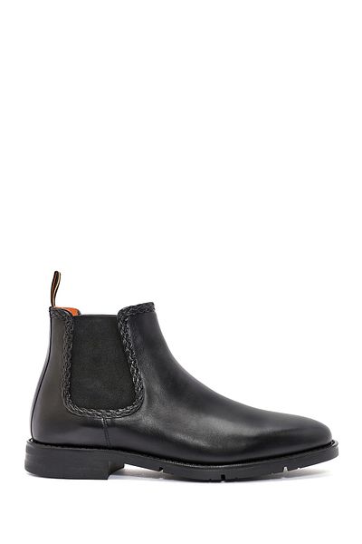 Derimod Men's Black Leather Chelsea Boots 24Wfd 730118