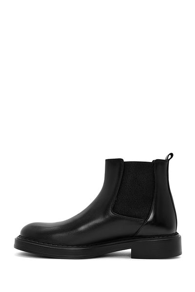 Derimod Men's Black Leather Casual Chelsea Boots 24Wfd 722318