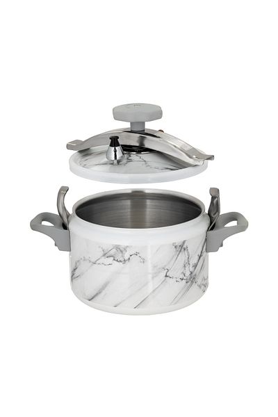 ALSAIF Aluminum Granite Pressure Cooker Size: 5 Liter, Color: Marble White