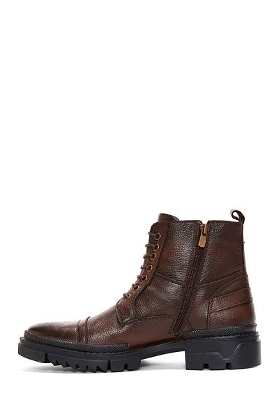 Derimod Brown Leather Lace-Up Men's Boots - 24Wfd6201Ft