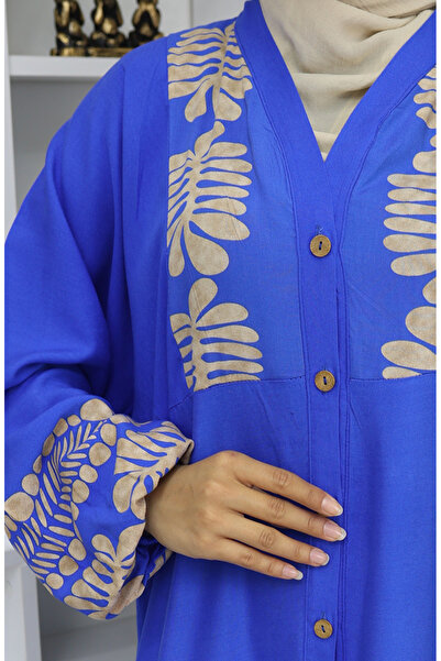 sefamerve Viscose Fabric Half Buttoned Dress 0056-04 Saks