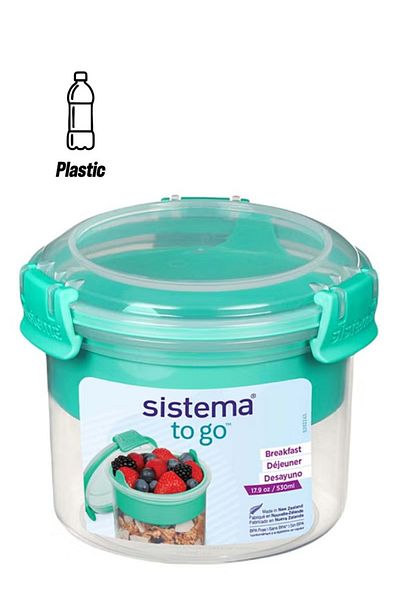 Sistema Breakfast Bowl To Go 530ML Green Clip Green