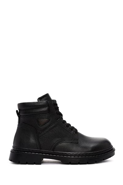 Derimod Black Leather Men's Casual Boots - Lace-up, 24WFD7542FT