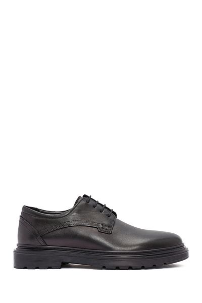 Derimod Men's Black Laced Leather Casual Shoes 24Wfd 677018