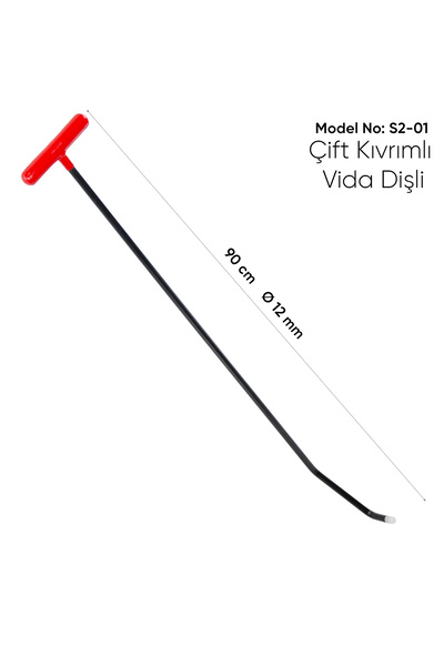 Genel Markalar 90 Cm 12 Mm Çap Çift Kıvrımlı Vida Dişli Uçlu Boyasız Göçük Dü...