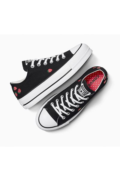 converse Tenisky Converse Chuck Taylor All Star Lift Platform Embroidered Strawberries, Černé, Unisex