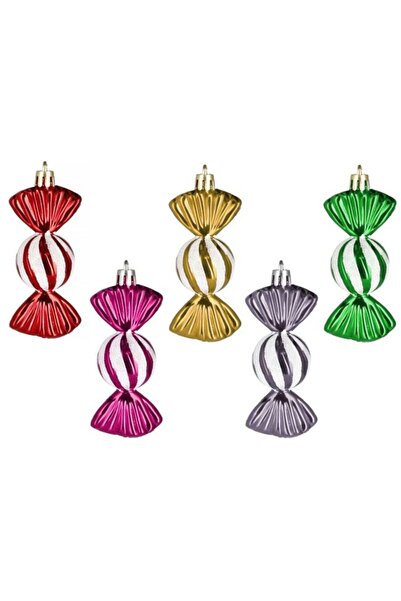 Springos Set Globuri Craciun, Forma Bomboana, Pentru Brad, Din Plastic, Multi...