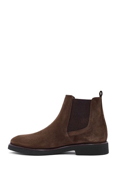 Derimod Men's Brown Suede Leather Chelsea Boots 24Wfd 722210