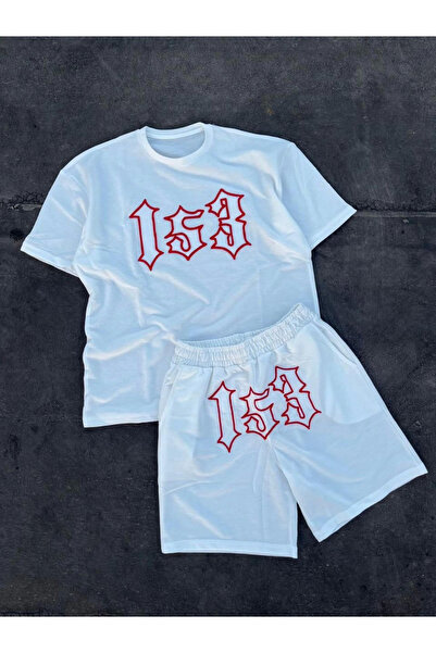 velmorafashion طقم شورت مطرز فاخر من فيلمورا - أبيض -