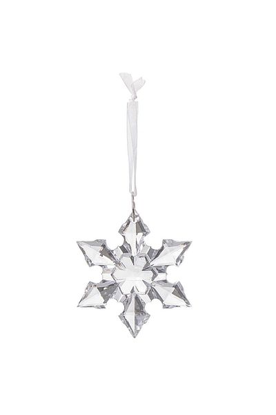 Springos Christmas Tree Decoration, Snowflake Type, 4.5 Cm, ​​With String, Transparent