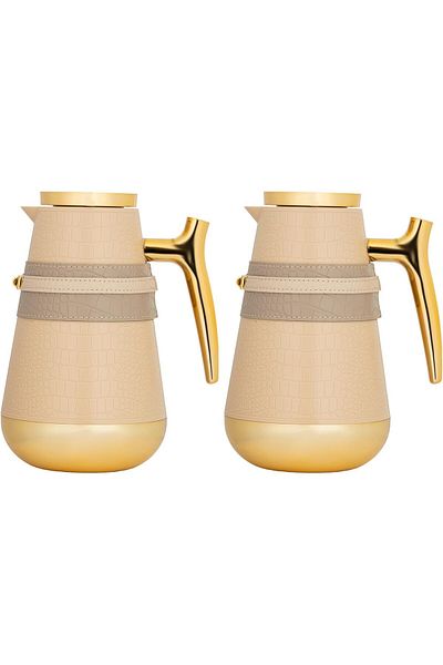 ALSAIF Coffee And Tea Vaccum Flask Set In Multi-color / Leak-proof And Keeps Drinks Hot 1.0/1.0 Liter
