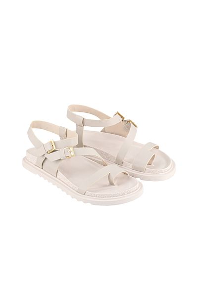 NOOSY Ecru Women's Sandals with Ankle Strap