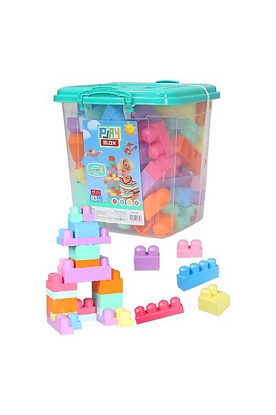 Art Tone Playblox Block Pastel Plastic Box 83 Pieces +1