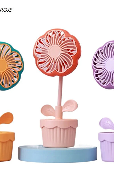 CİYU TİCARET Mini fan saksı şekilli mini el vantilatörü mini fan soğutucu van...
