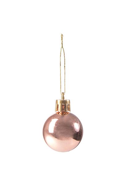 Springos Set of 30 Christmas baubles, 3 cm, with string, matte, glitter, shiny, rose gold