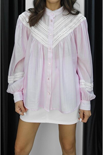 Havoş Lilac Lace Detailed Shirt
