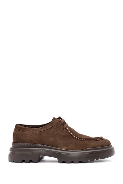 Derimod Men's Suede Leather Casual Shoes - Brown, Lace-Up, 24Wfd 631710