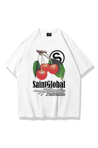 Trendiz Unisex Saint Global Tshirt Λευκό