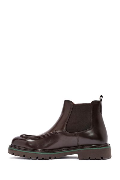 Derimod Men's Brown Leather Chelsea Boots 24Wfd 740218