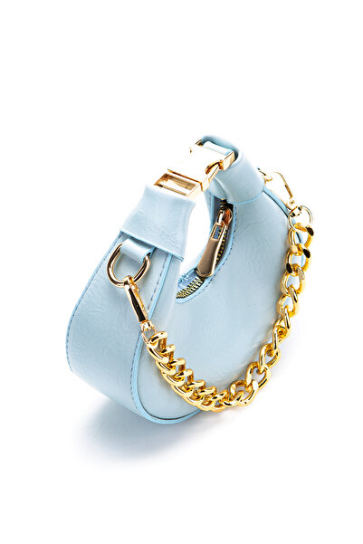 minebag Long Strap Mini Crossbody Bag with Metal Lock Detail Rio Baby Blue