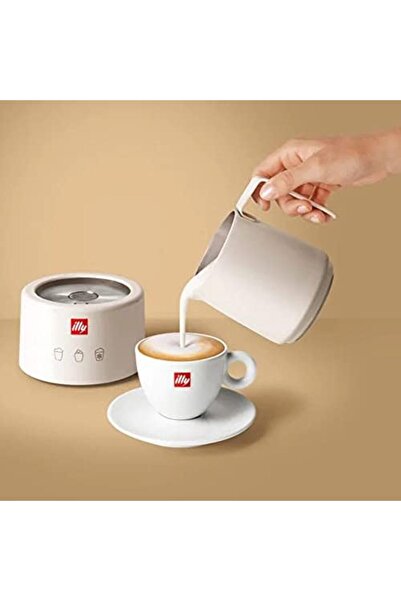 illy Electric Milk Frother by Piero Lissoni for Hot & Cold Milk Foam & Hot Chocolate - White
