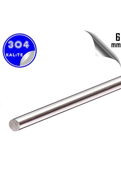 PÇS Paslanmaz Paslanmaz Çelik 304 Çubuk (mil) Ø 6 Mm (1 Metre)